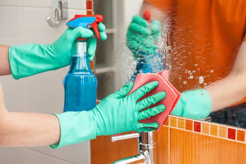 Professional cleaners working in a Battersea home