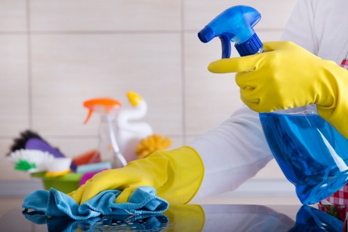 Battersea commercial cleaning team preparing a tidy office space