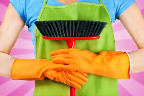 Commercial cleaners maintaining a Battersea office
